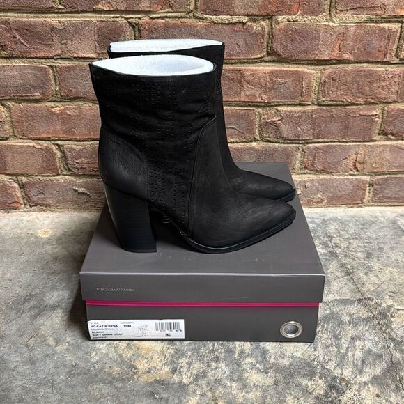 Vince Camuto Women’s Black Leather Catheryna Bootie Size 10 NEW - Picture 9 of 9